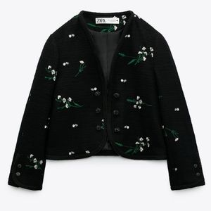 Zara structured embroidered cardigan